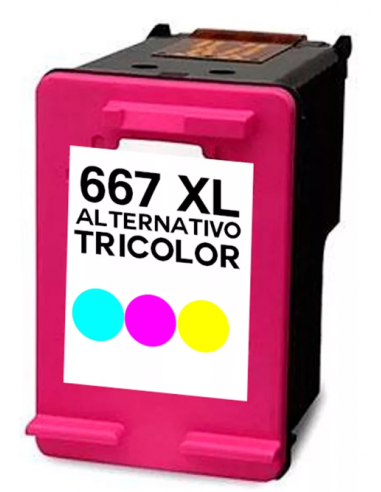 Cartucho Alternativo Para Hp 667xl - Tricolor - (18ml)