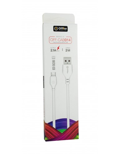 Cable Usb 2.0 A Micro Usb 2.00 Mts Off-cab014 2.1 Amp Blanc