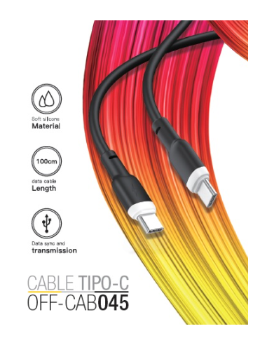 Cable Tipo C A Tipo C 1.0 Mts Off-cab045 Negro Office