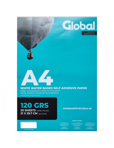 Papel Glossy Autoadhesivo Resma X 20hojas A4 120gr