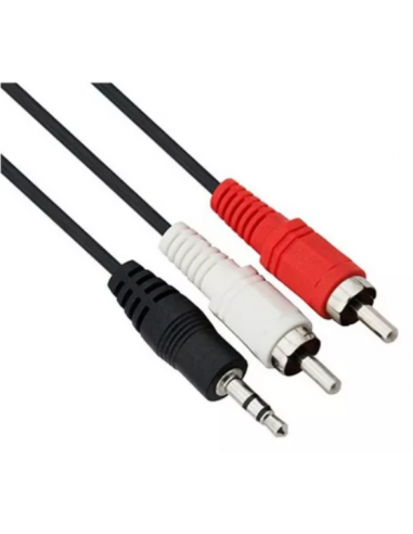 Cable De Audio Estereo 2 Rca / 1 Plug 1.8mts